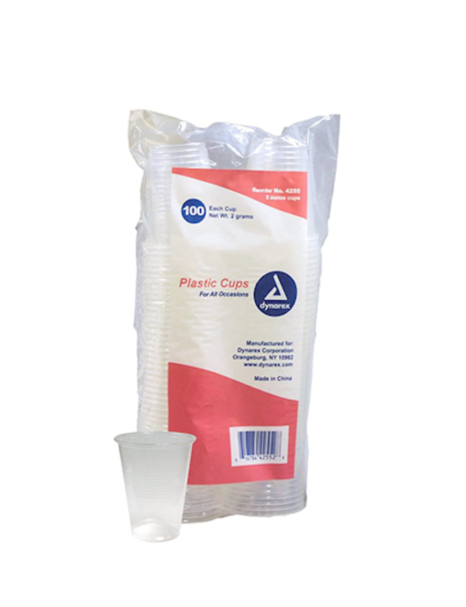 Dynarex 5 oz Plastic Drinking Cups, 100 Cups/Pack